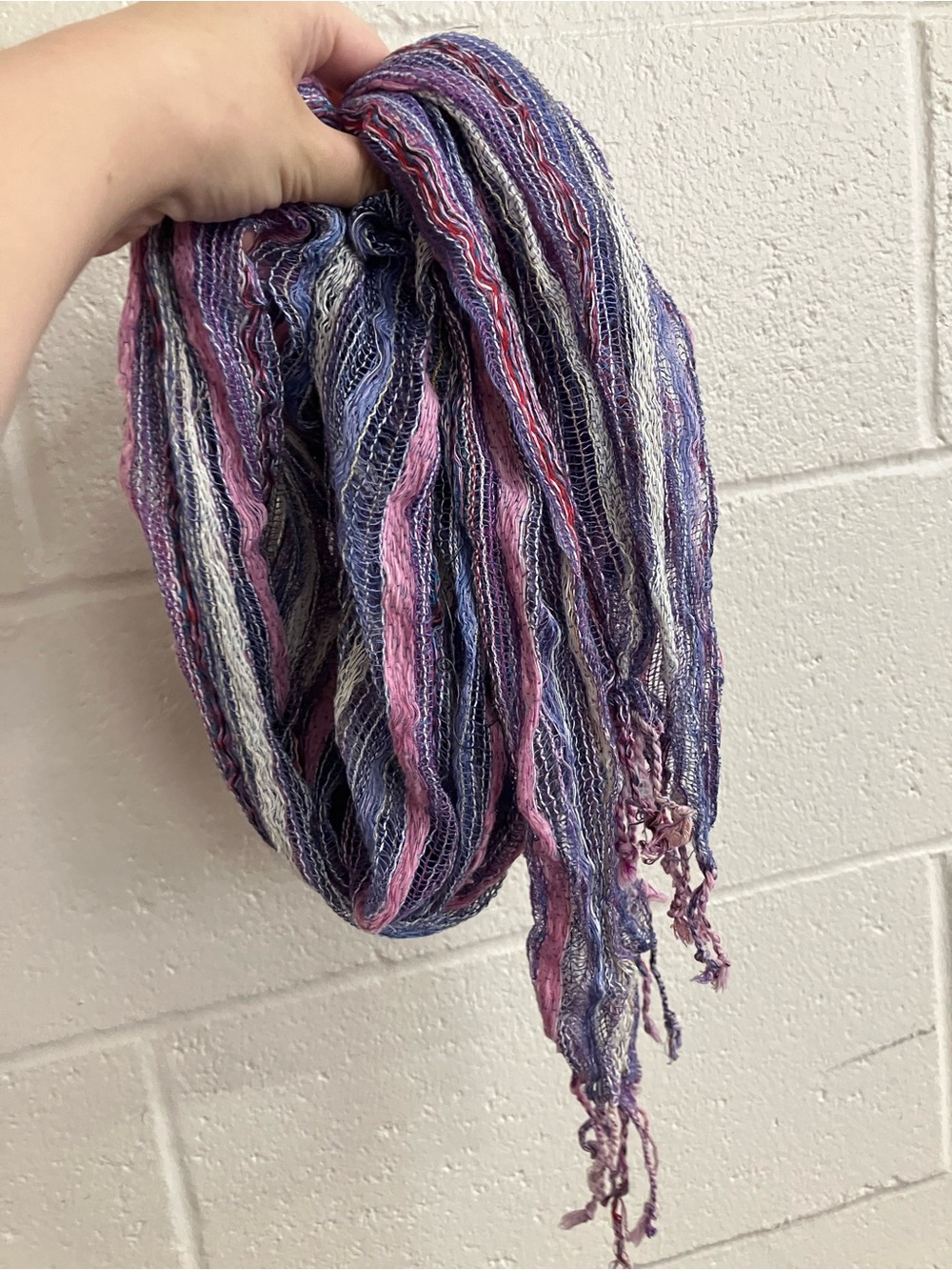 Y2K Multicolor Purple Boho Scarf
